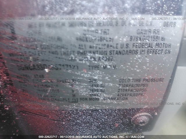 3GNCA33D48S717121 - 2008 CHEVROLET HHR LS მუქი ლურჯი ფოტო 9