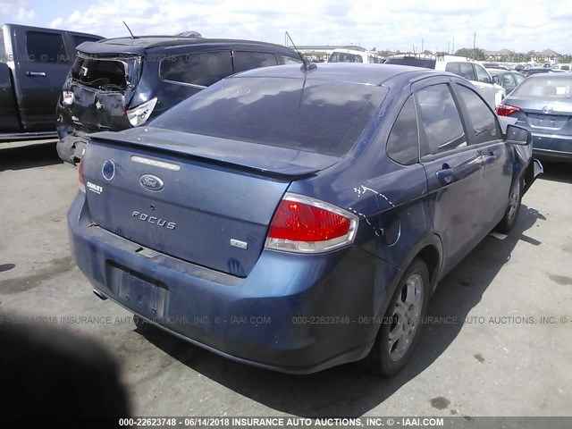 1FAHP36N39W243840 - 2009 FORD FOCUS SES BLUE photo 4