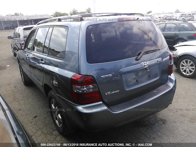 JTEEP21A250093899 - 2005 TOYOTA HIGHLANDER LIMITED BLUE photo 3