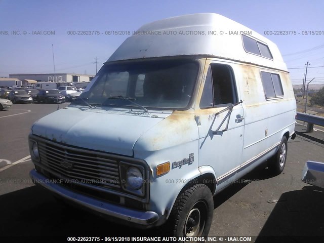 CGR357U198845 - 1977 CHEVY VAN  BLUE photo 2