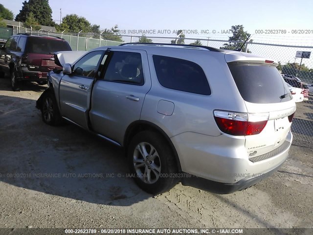 1D4RE4GG3BC705012 - 2011 DODGE DURANGO CREW SILVER photo 3