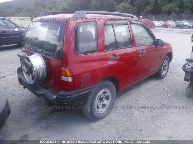 2CNBJ13C9X6913094 - 1999 CHEVROLET TRACKER RED photo 4