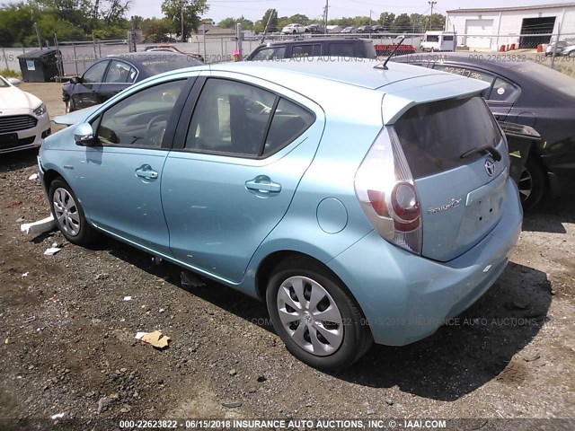 JTDKDTB30E1077894 - 2014 TOYOTA PRIUS C TURQUOISE photo 3