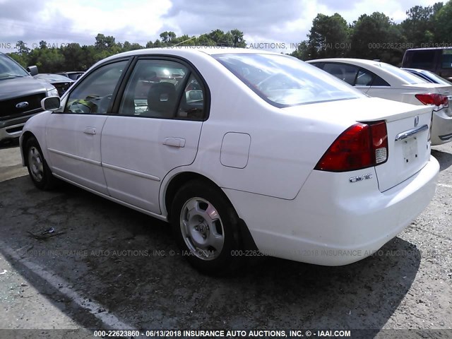 JHMES96633S000971 - 2003 HONDA CIVIC HYBRID WHITE photo 3