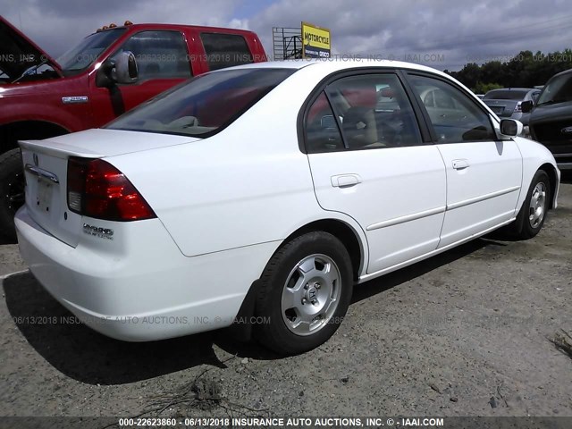 JHMES96633S000971 - 2003 HONDA CIVIC HYBRID WHITE photo 4