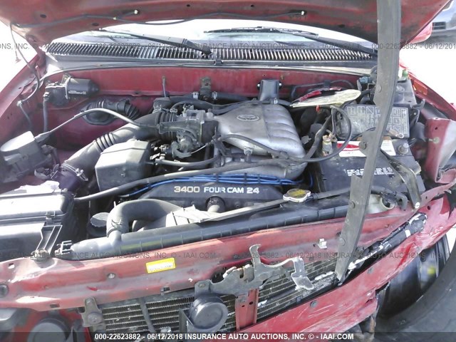 5TEVN52N11Z835409 - 2001 TOYOTA TACOMA XTRACAB S-RUNNER RED photo 10