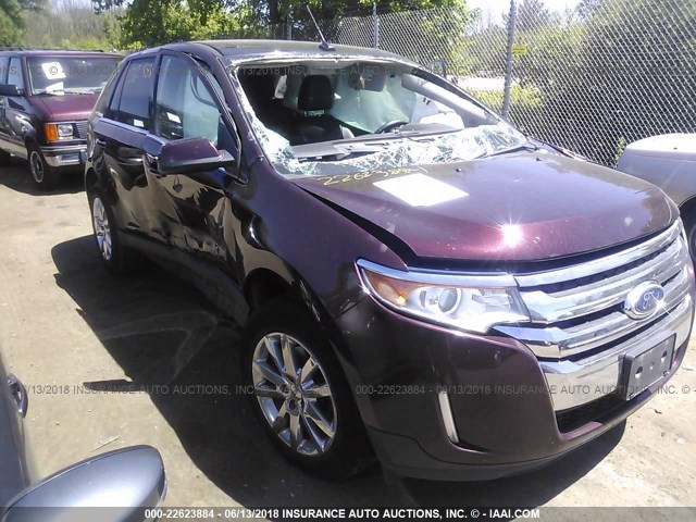 2FMDK3KCXBBB19241 - 2011 FORD EDGE LIMITED MAROON photo 1