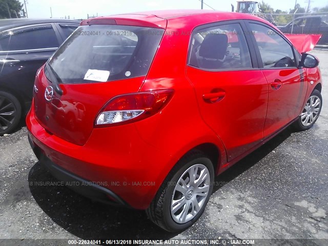 JM1DE1KZ0E0176607 - 2014 MAZDA MAZDA2 SPORT RED photo 4