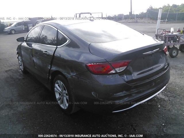 1C3CCCABXFN677210 - 2015 CHRYSLER 200 LIMITED GRAY photo 3