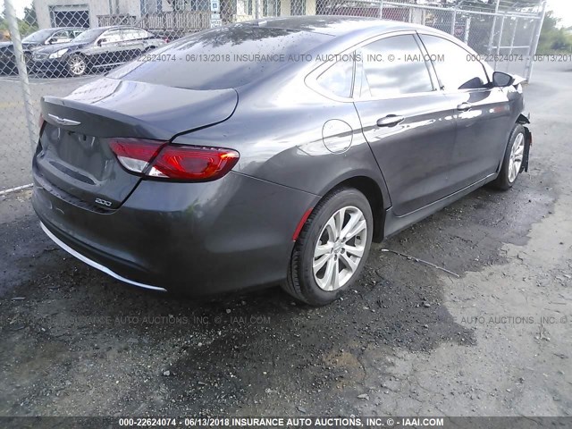 1C3CCCABXFN677210 - 2015 CHRYSLER 200 LIMITED GRAY photo 4