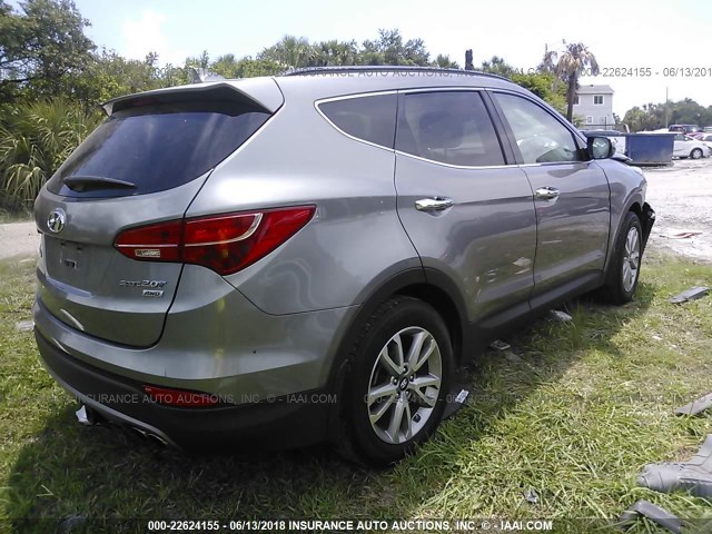 5XYZUDLA5FG302202 - 2015 HYUNDAI SANTA FE SPORT  GRAY photo 4