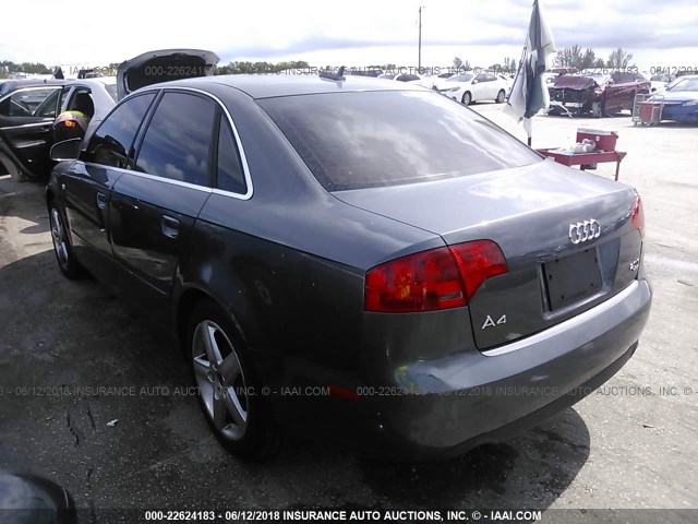 WAUDF78E25A523138 - 2005 AUDI A4 2.0T QUATTRO GRAY photo 3