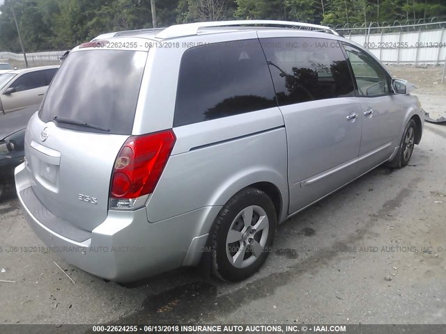 5N1BV28U57N113948 - 2007 NISSAN QUEST S/SE/SL SILVER photo 4