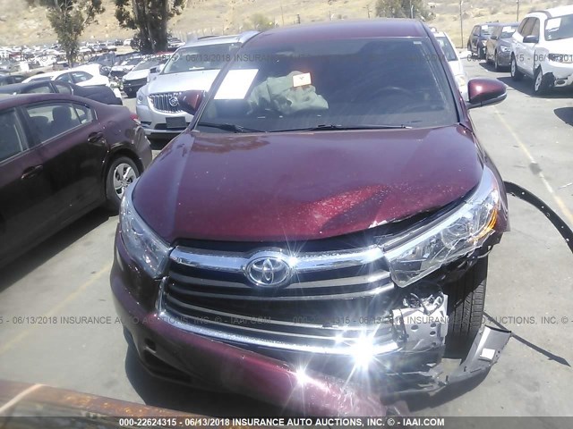 5TDZKRFHXFS058500 - 2015 TOYOTA HIGHLANDER LE/LE PLUS RED photo 6