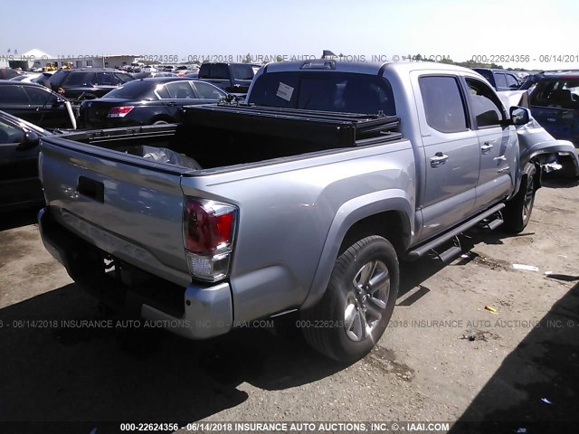 5TFEZ5CN9HX028608 - 2017 TOYOTA TACOMA DOUBLE CAB/LTD SILVER photo 4