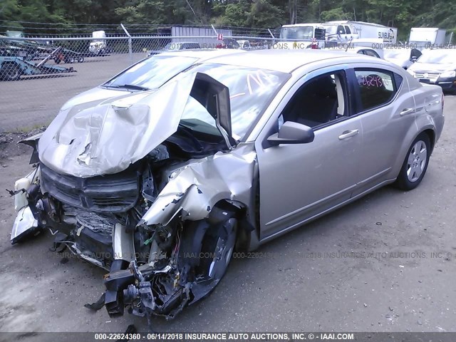 1B3LC46B69N567707 - 2009 DODGE AVENGER SE/SXT TAN photo 2