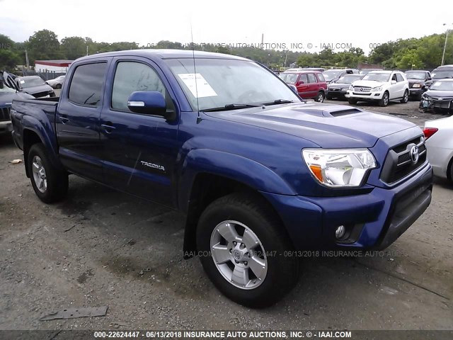 3TMJU4GNXEM162062 - 2014 TOYOTA TACOMA DOUBLE CAB PRERUNNER BLUE photo 1