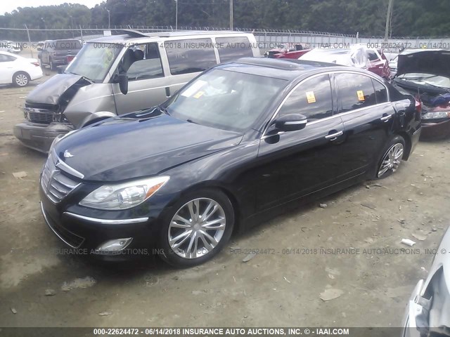 KMHGC4DD6CU160533 - 2012 HYUNDAI GENESIS 3.8L BLACK photo 2