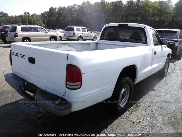 1B7FL26X6WS635724 - 1998 DODGE DAKOTA WHITE photo 4