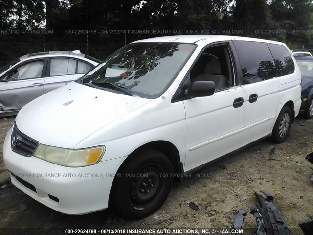 5FNRL18522B052674 - 2002 HONDA ODYSSEY LX WHITE photo 2