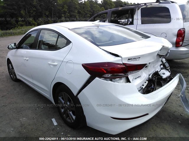 5NPD84LF6JH214772 - 2018 HYUNDAI ELANTRA SEL/VALUE/LIMITED WHITE photo 3