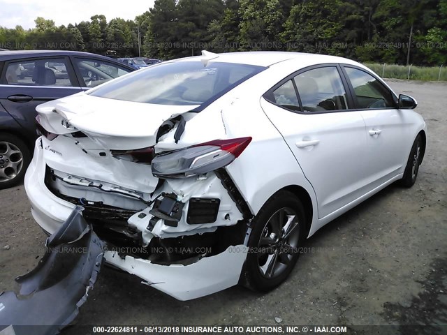 5NPD84LF6JH214772 - 2018 HYUNDAI ELANTRA SEL/VALUE/LIMITED WHITE photo 4