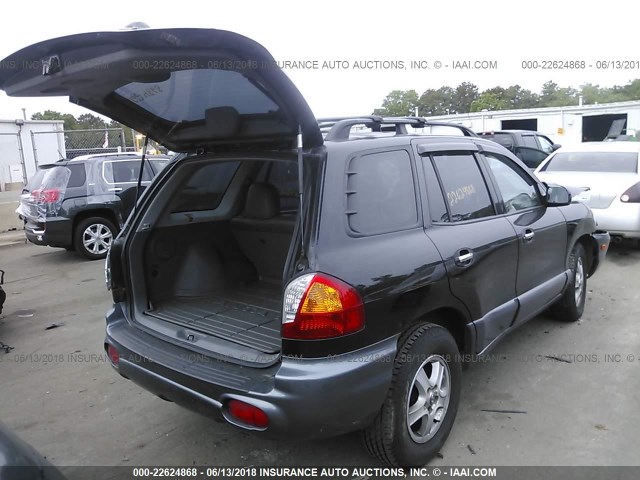 KM8SC73E44U809396 - 2004 HYUNDAI SANTA FE GLS/LX BLACK photo 4