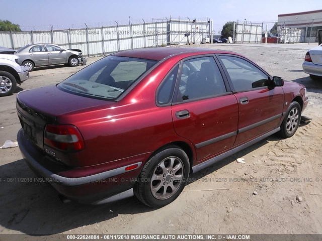 YV1VS2551YF554621 - 2000 VOLVO S40 BURGUNDY photo 4