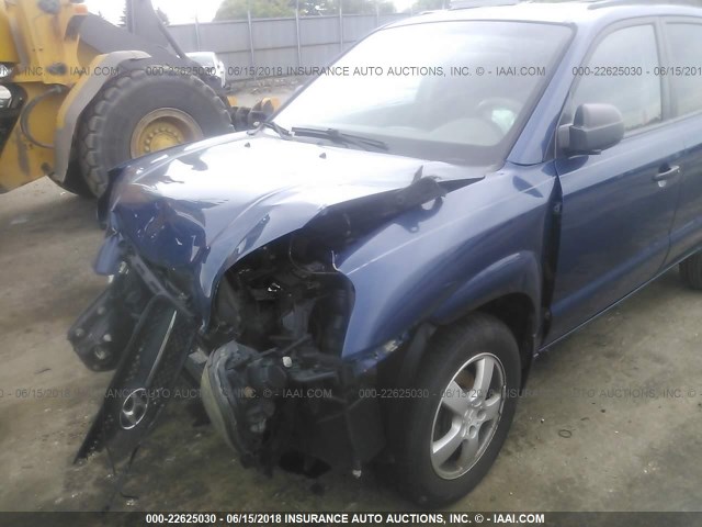 KM8JM12B66U467224 - 2006 HYUNDAI TUCSON GL BLUE photo 6