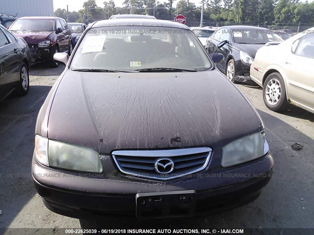 1YVGF22C725261089 - 2002 MAZDA 626 LX BURGUNDY photo 6