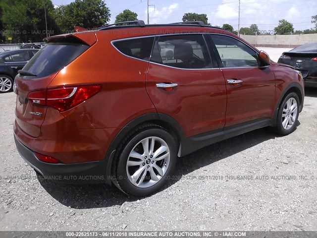 5XYZU3LA9DG118761 - 2013 HYUNDAI SANTA FE SPORT  ORANGE photo 4