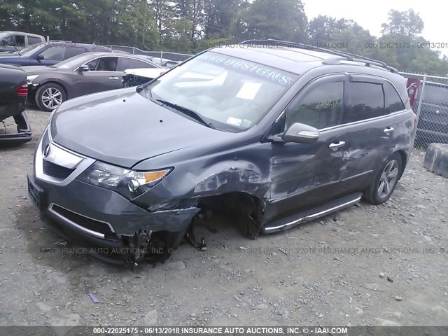 2HNYD2H39CH530026 - 2012 ACURA MDX TECHNOLOGY GRAY photo 2