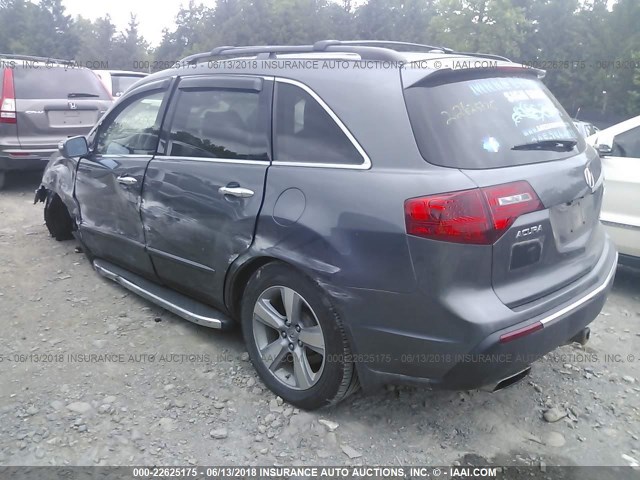 2HNYD2H39CH530026 - 2012 ACURA MDX TECHNOLOGY GRAY photo 3