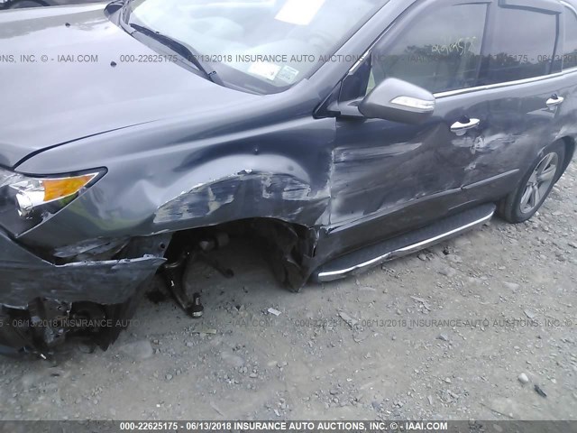 2HNYD2H39CH530026 - 2012 ACURA MDX TECHNOLOGY GRAY photo 6