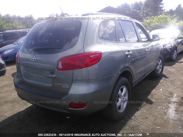 5NMSG73D68H204907 - 2008 HYUNDAI SANTA FE GLS GREEN photo 4