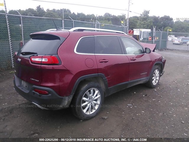 1C4PJMDS4FW692249 - 2015 JEEP CHEROKEE LIMITED MAROON photo 4