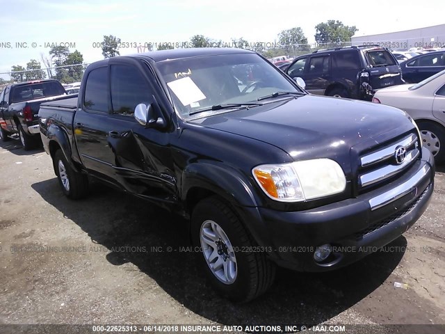 5TBDT44166S504893 - 2006 TOYOTA TUNDRA DOUBLE CAB SR5 BLACK photo 1