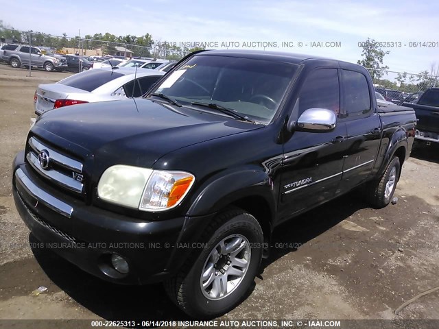 5TBDT44166S504893 - 2006 TOYOTA TUNDRA DOUBLE CAB SR5 BLACK photo 2