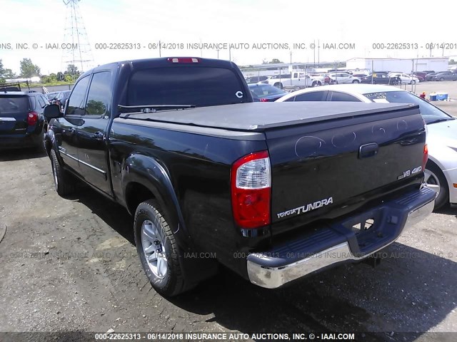 5TBDT44166S504893 - 2006 TOYOTA TUNDRA DOUBLE CAB SR5 BLACK photo 3