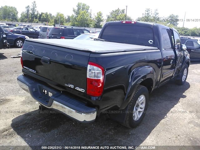 5TBDT44166S504893 - 2006 TOYOTA TUNDRA DOUBLE CAB SR5 BLACK photo 4