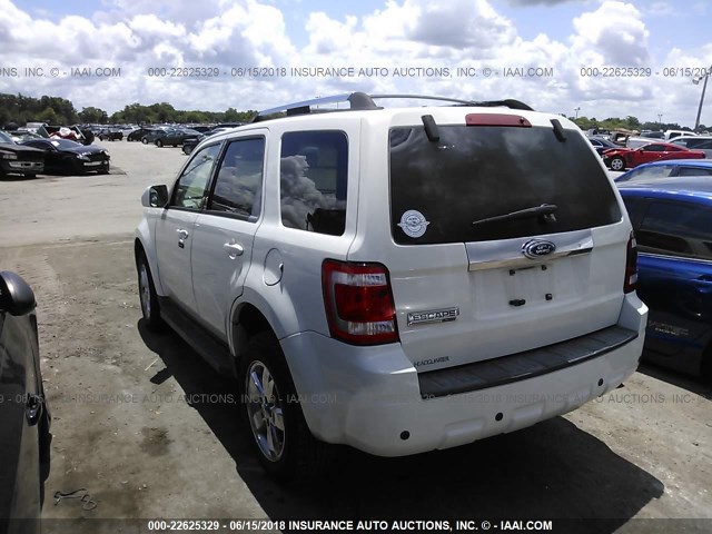 1FMCU04G89KA58900 - 2009 FORD ESCAPE LIMITED WHITE photo 3