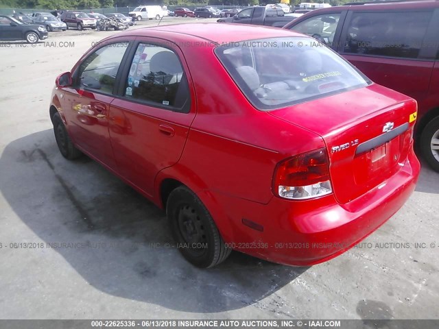 KL1TD56676B520789 - 2006 CHEVROLET AVEO LS RED photo 3