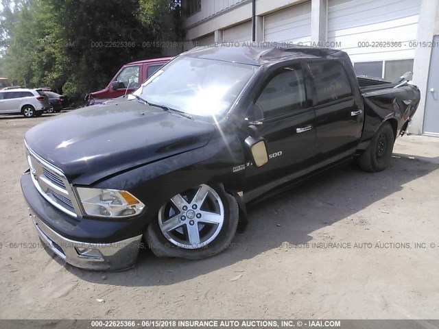 1C6RD7LT0CS298804 - 2012 DODGE RAM 1500 SLT BLACK photo 2