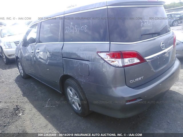 JN8AE2KP3F9130181 - 2015 NISSAN QUEST S/SV/SL/PLATINUM GRAY photo 3