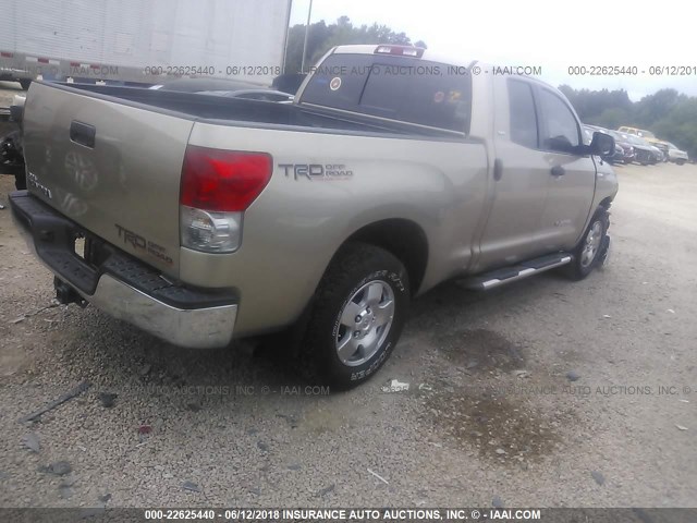 5TBRV54187S472505 - 2007 TOYOTA TUNDRA DOUBLE CAB SR5 TAN photo 4