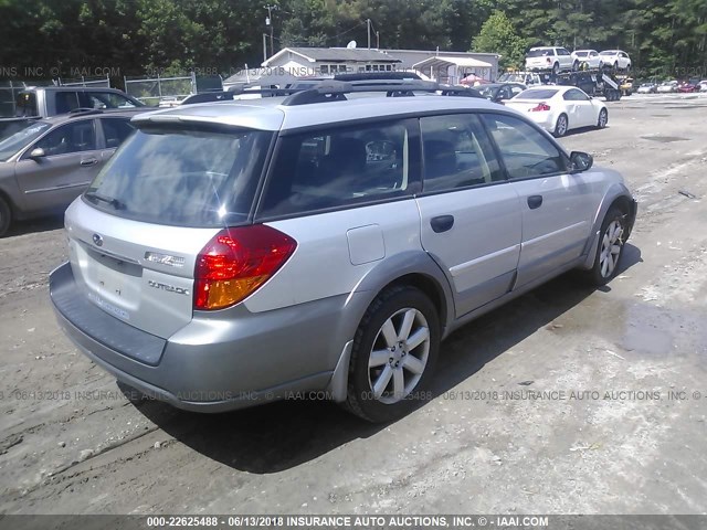 4S4BP61C967317139 - 2006 SUBARU LEGACY OUTBACK 2.5I SILVER photo 4