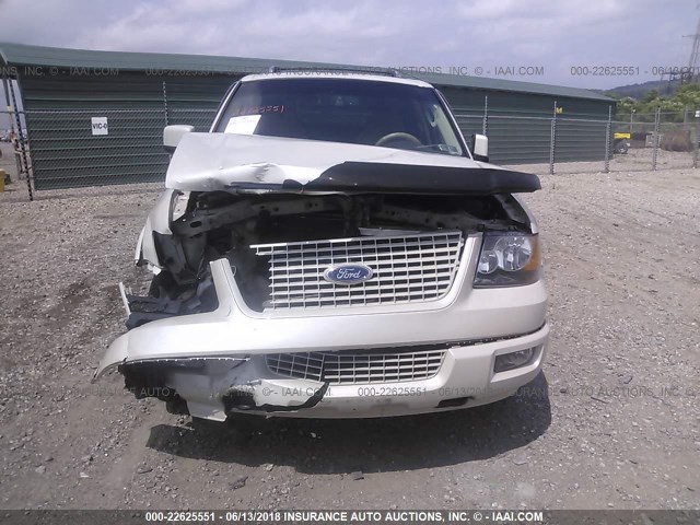 1FMFU20576LA24210 - 2006 FORD EXPEDITION LIMITED WHITE photo 6