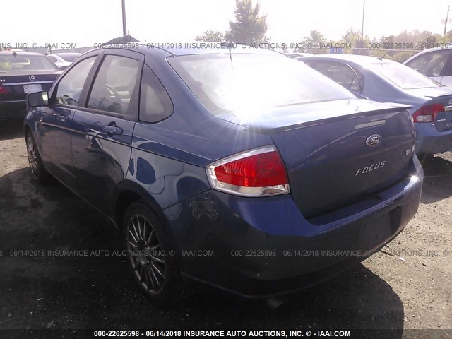 1FAHP36N89W102536 - 2009 FORD FOCUS SES Dark Blue photo 3