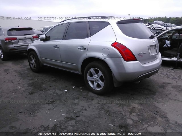 JN8AZ08T04W225695 - 2004 NISSAN MURANO SL/SE SILVER photo 3