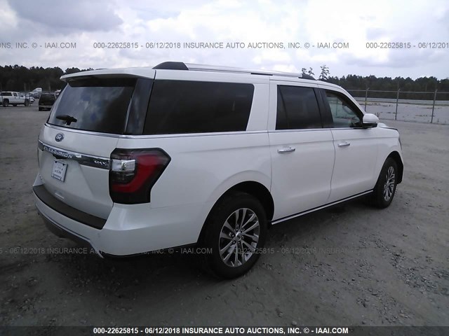 1FMJK1KT1JEA14758 - 2018 FORD EXPEDITION MAX LIMITED WHITE photo 4